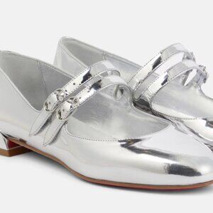 Christian Louboutin Sweet Jane metallic leather Mary Jane flats